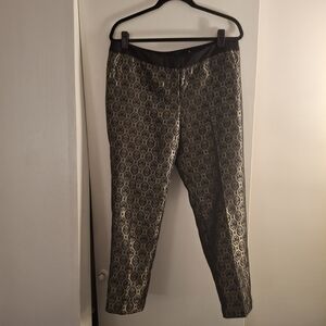 Worthington Women's Black and Gold Patterned Pants
